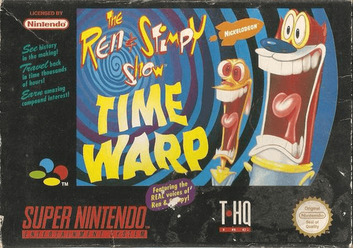 The Ren and Stimpy Show Time Warp box art for Super Nintendo